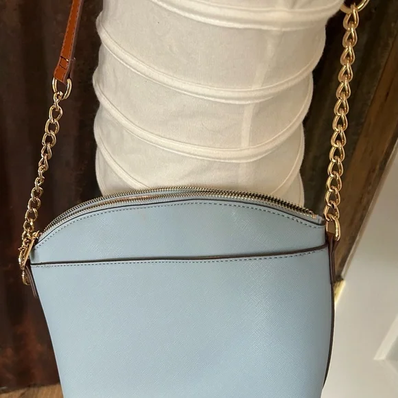 Anne Klein Blue Crossbody Bag Gold Strap Lion - Picture 5 of 9